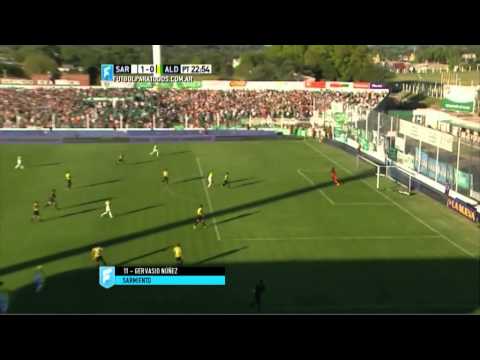 Gol de Núñez. Sarmiento 1 - Aldosivi 0. Fecha 3. Primera División 2015. FPT.