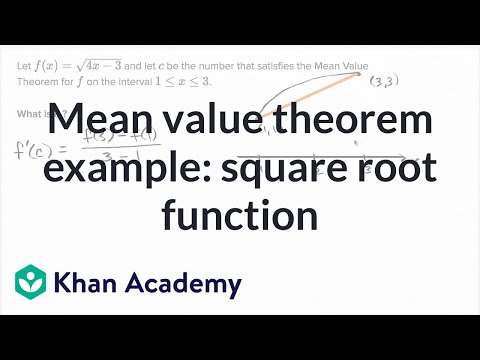 Mean Value Theorem Example Square Root Function Video Khan Academy