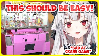 Ayame is confident of winning two items on the crane game, but...