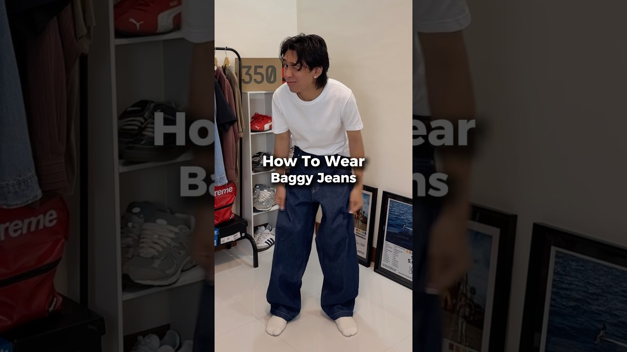 How to wear baggy jeans for short kings #jeans #baggyjeans #streetwear
