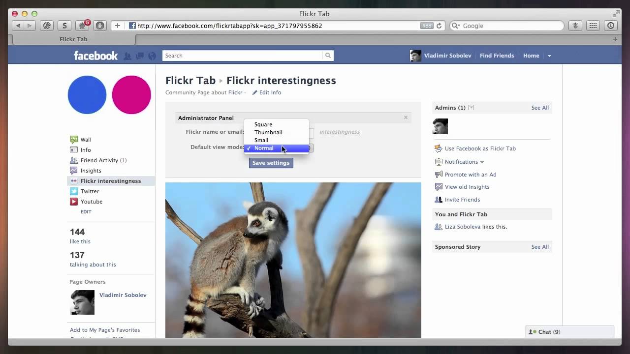 Flickr Tab for Facebook Pages