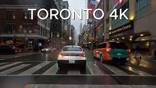 Rainy Toronto 4K - Driving Downtown - Canada