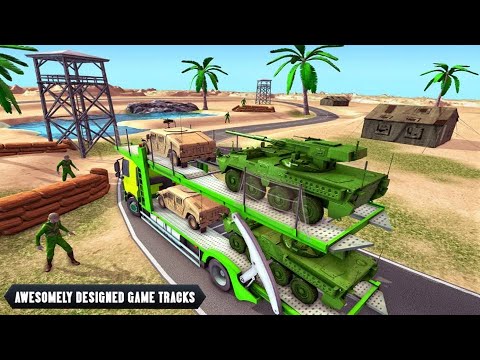 Transporting US Army Jeep in Long Trailer Truck 1 - Airplane Car Transporter - Android Gameplay