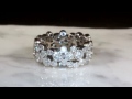 video - Scattered Bezel Diamond Wedding Band 2 With Sapphire Accents