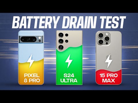 Samsung Galaxy S24 Ultra vs iPhone 15 Pro Max vs Pixel 8 Pro EXTREME Battery Drain Test - DATA ONLY!