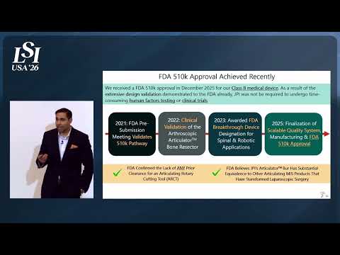 Sanjeev Bhatia, Joint Preservation Innovations - Endoscopic surgical tools for precise bone resection | LSI USA '26