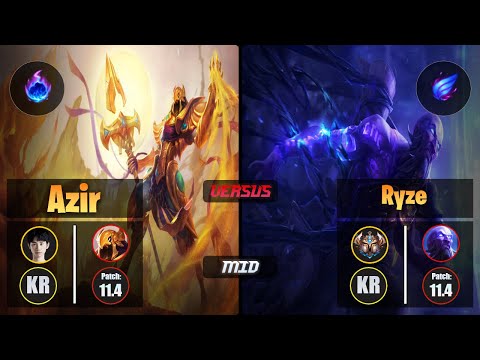 Doinb AZIR (Mid) [Arcane Comet] VS RYZE - Challenger KR Patch 11.4