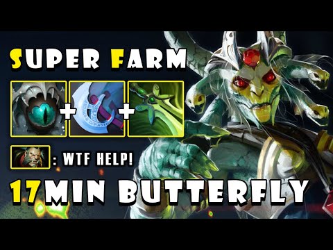 Super Farm Medusa + Kotl Combo Jungle in 17MIN Butterfly | Guides Gameplay - Dota 2 7.26