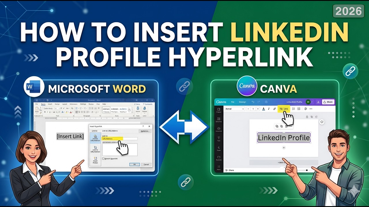 How to Insert LinkedIn Profile Hyperlink In Microsoft Word and Canva | Saboor Ahmad | ICAP | CA