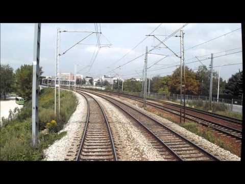 Widok z końca składu EIC Ondraszek na trasę Warszawa Wschodnia - Warszawa Centralna