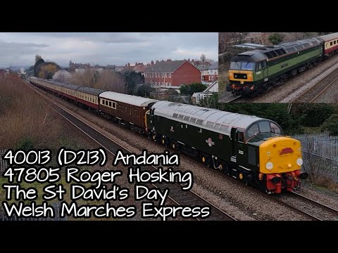 Prestatyn 1.3.2023 - 40013 Andania & 47805 Roger Hosking on St David's Day Welsh Marches Express