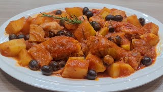 POLLO ALLA CACCIATORA TENERISSIMO CON PATATE , POCHI INGREDIENTI PER UNA CENA VELOCE E DELIZIOSA