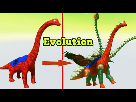 SpiderMan Brachiosaurus Death Run Evolution vs T-Rex - Animal Revolt Battle Simulator Amination