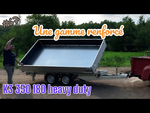 Remorque Tri-benne SARIS - 356 x 184 - PTAC : 3500 kg - HEAVY DUTY 2 Essieux - Freinée - Pompe Electrique - Reference D2428_2