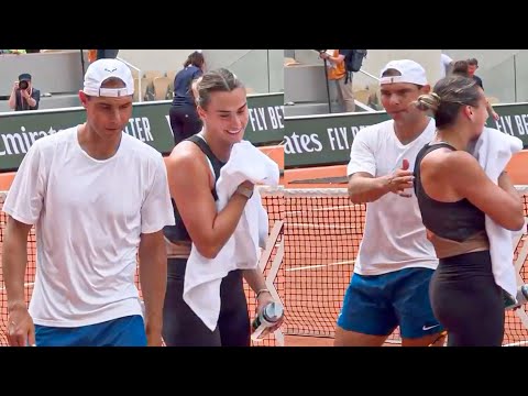 Rafael Nadal and Aryna Sabalenka Together on the Court - Roland-Garros 2024