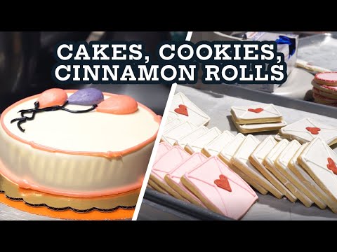 American Food - Old Fashioned Desserts, Cakes, Cookies, Pies | Inside A Bakery | 4K