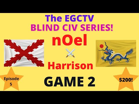 AOE 3 (DE) nOel vs Harrison! Blind Civ Series $200 Match - GAME 2!