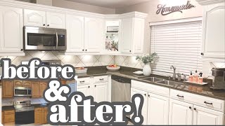 KITCHEN CABINET MAKEOVER! | Paint Your Kitchen Cabinets White | Rustoleum Cabinet Transformations