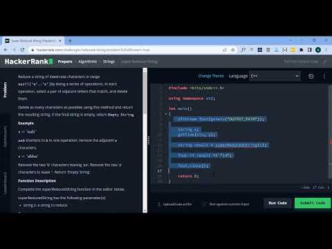 Super Reduced String Hackerrank