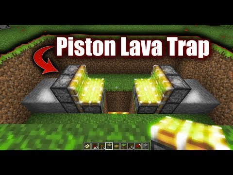 Minecraft Lava Trap Tutorial With Redstone and Pistons