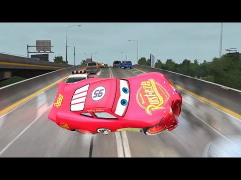 Rayo ⚽Lightning McQueen Radiator Springs Crashes Ep.5 GTA IV Impact Physics Test