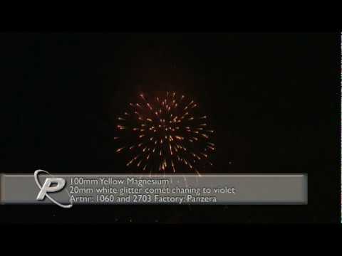 Italian Fireworks Demo  - Panzera - yellow Magnesium 100mm