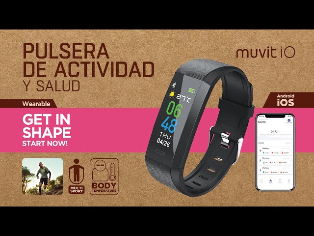 Vídeo relacionado con muvit iO Pulsera de Actividad y Temperatura Health Temp Lite Negra