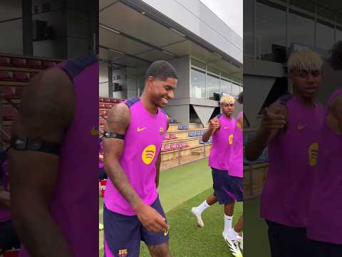 ❤️ Marcus Rashford avec Lamine Yamal et Raphinha (Barça) #football #shorts