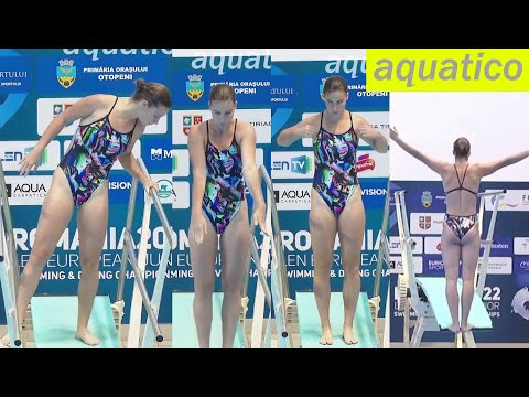 Diver Emma Veisz (Hungary) at LEN 2022 Bucharest - 1m Preliminary | Beautiful diving