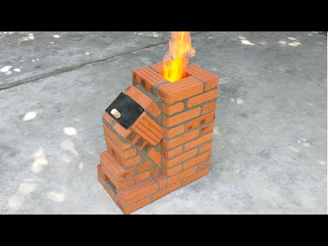 Making rocket stove from red brick and cement is great