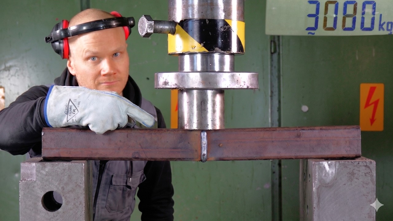 How strong are welds? Hydraulic Press Test