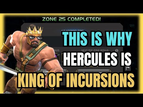 30 MINUTES OF ASCENDED HERCULES DESTROYING INCURSIONS! SOLO PUSH TO ZONE 25 #mcoc #incursions