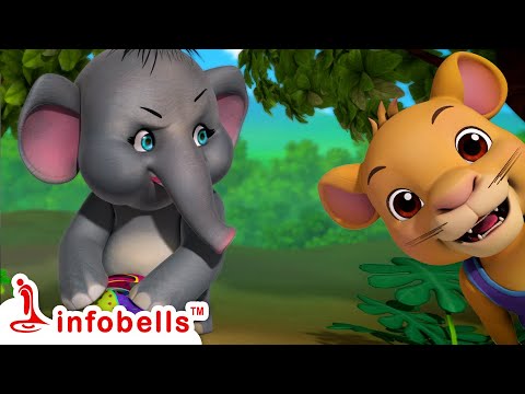 Kadina Madhyadalli - Ondu Aane Aaduttide | Kannada Rhymes for Children | Infobells