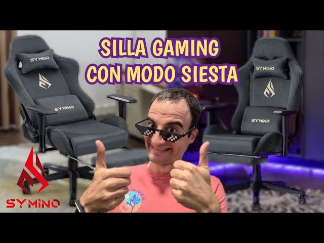 Vídeo relacionado con Symino Silla Gaming Ergonómica Reclinable con Reposapiés Ajustable, Soporte Lumbar y Reposacabezas Regulable, Altura Ajustable para Adultos hasta 200kg (Gamuza Artificial,Grey)