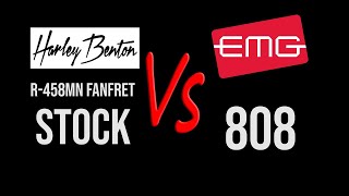 Video thumbnail for EMG 808 pickup VS 8 String Harley Benton R 458MN Fanfret Stock pickup by Simon Media