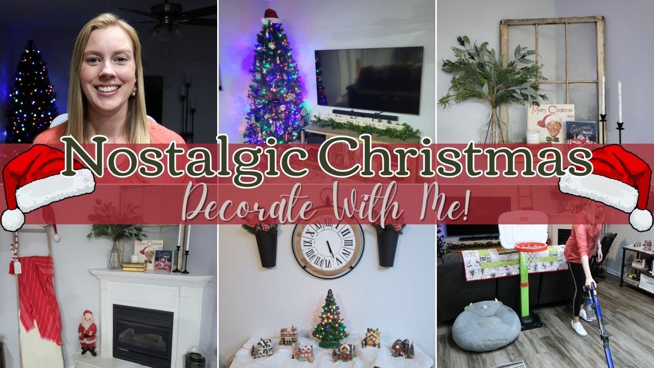 NOSTALGIC CHRISTMAS DECORATE WITH ME 🎄| CHRISTMAS FAMILY ROOM 2024 | 90S CHRISTMAS VIBES ✨