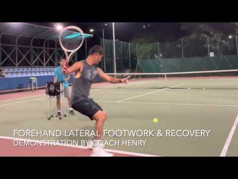 Forehand lateral footwork & recovery🎾demo by coach Henry