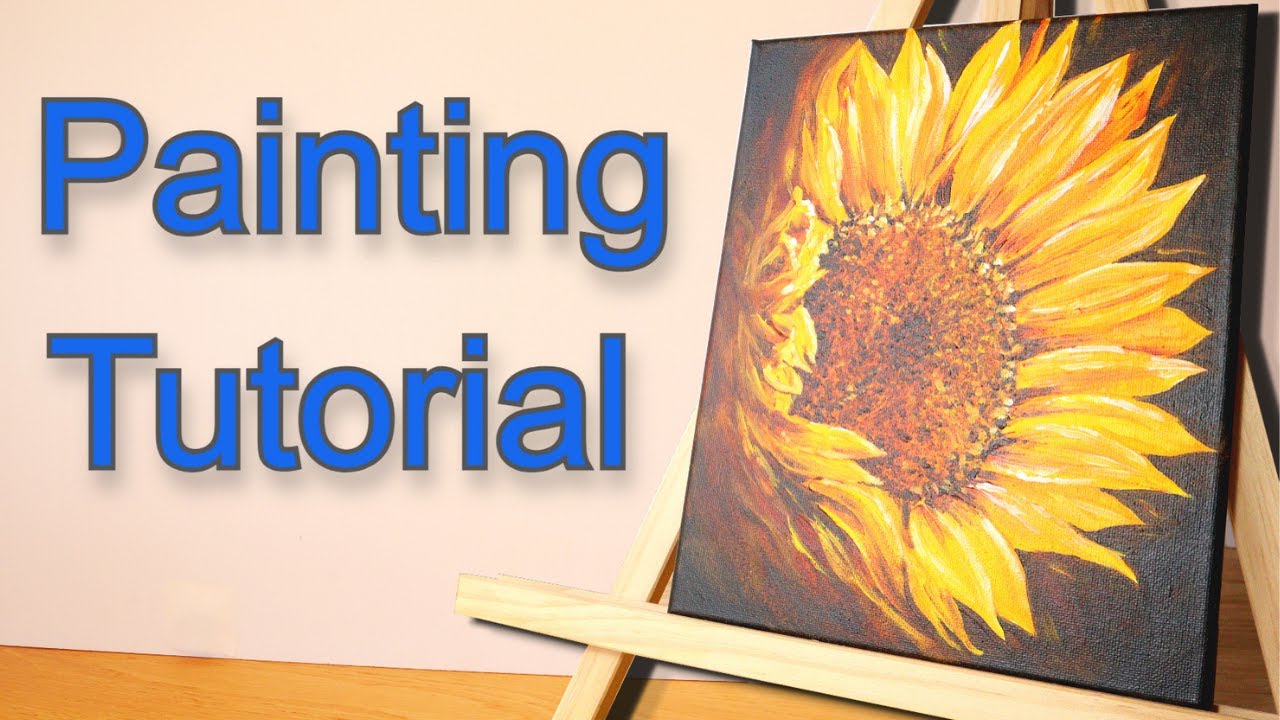 GOLDEN SUNFLOWER / Acrylic Painting Beginner Tutorial Easy / Step by Step