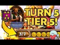 I leveled to Tier 5 on Turn 5 and got rewarded! | Hearthstone Battlegrounds