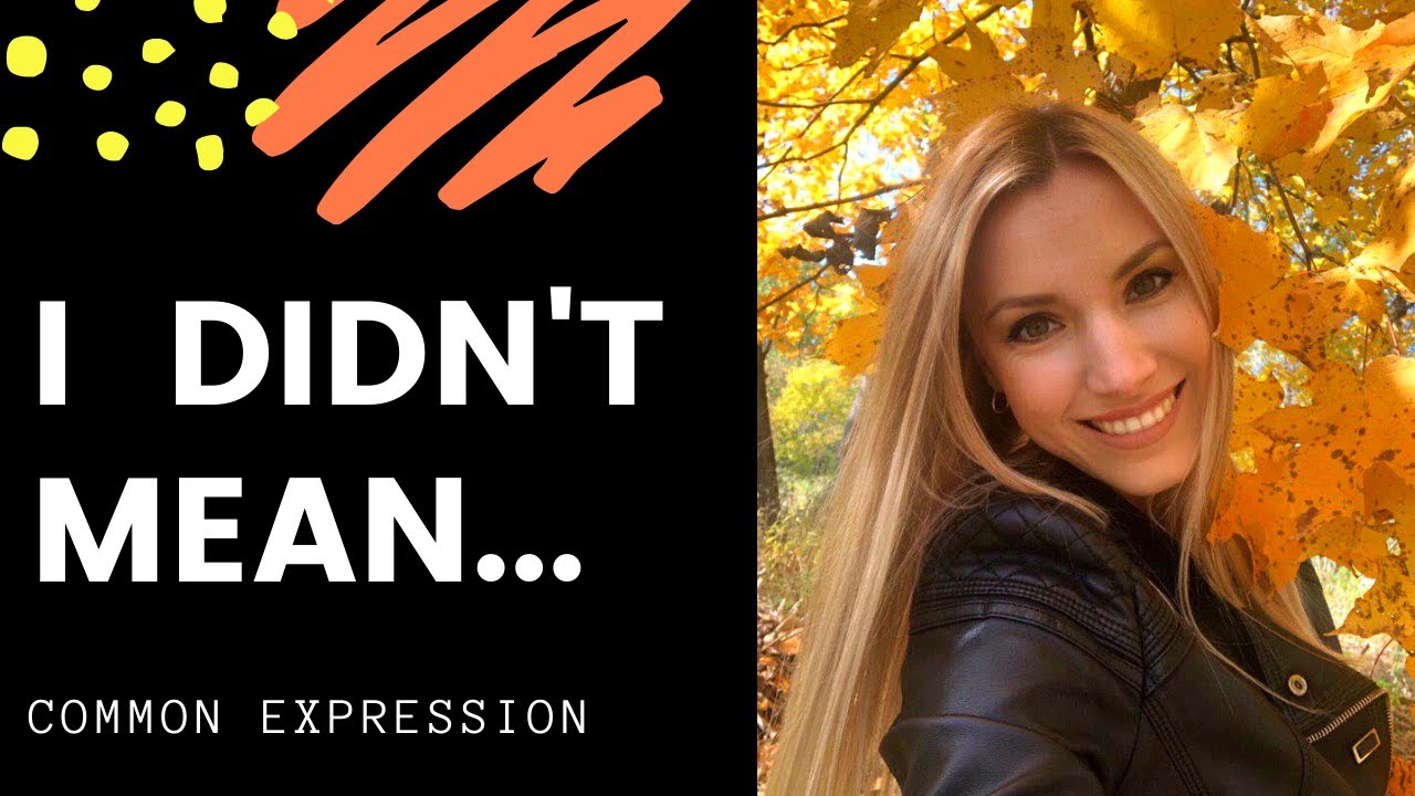 Expression: I DIDN'T MEAN...