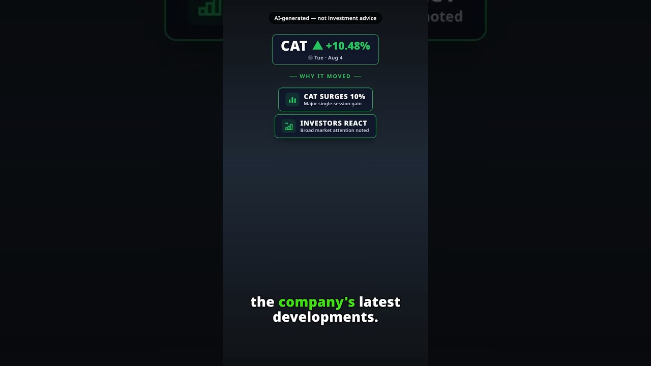 ¿Por qué despega la acción de Caterpillar hoy? CAT +10.48% (4 ago)
