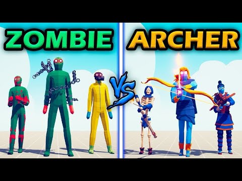 ZOMBIE TEAM vs ARCHER TEAM - Totally Accurate Battle Simulator TABS