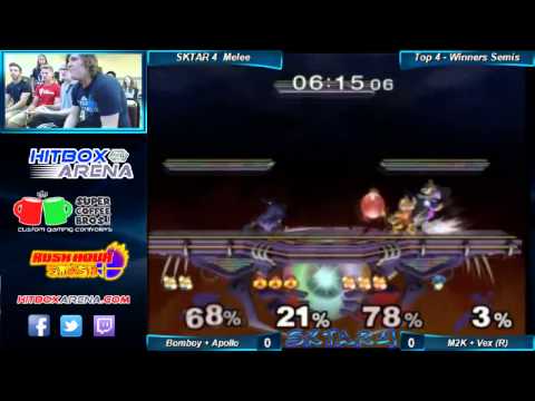 SKTAR 4 - Bomboy + Apollo Vs. COG MVG | Mew2King + CT | Vex  - Doubles Winners Semis - SSBM