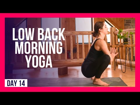 10 min Yoga For Lower Back Pain Release - Day #14 (LOWER BACK MORNING YOGA STRETCHES)