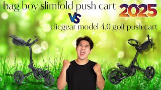 bag boy slimfold push cart VS clicgear model 4 0 golf push cart Review and Comparison