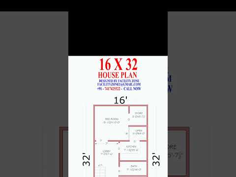 16×32 House Plan | #houseplan #housedesign #shortsfeed