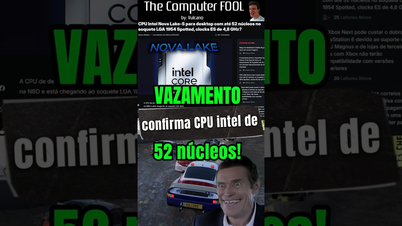 Intel Nova Lake vazamento Confirma CPU de 52 Núcleos? #cpu #intel #amd #pc #shorts