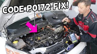 CODE P0172 FUEL SYSTEM TOO RICH BANK 1 FORD C-MAX FORD FUSION LINCOLN MKZ