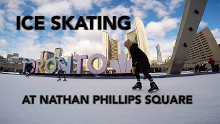 Ice Skating at Nathan Phillips Square, Toronto - J&C Toronto