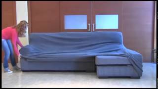 como poner la funda elastica chaise longue